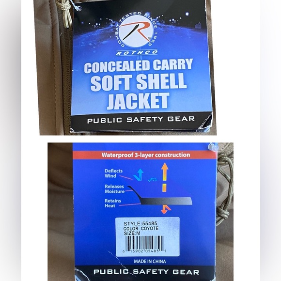 Rothco Concealed Carry Tactical men’s jacket NWT - Picture 11 of 15